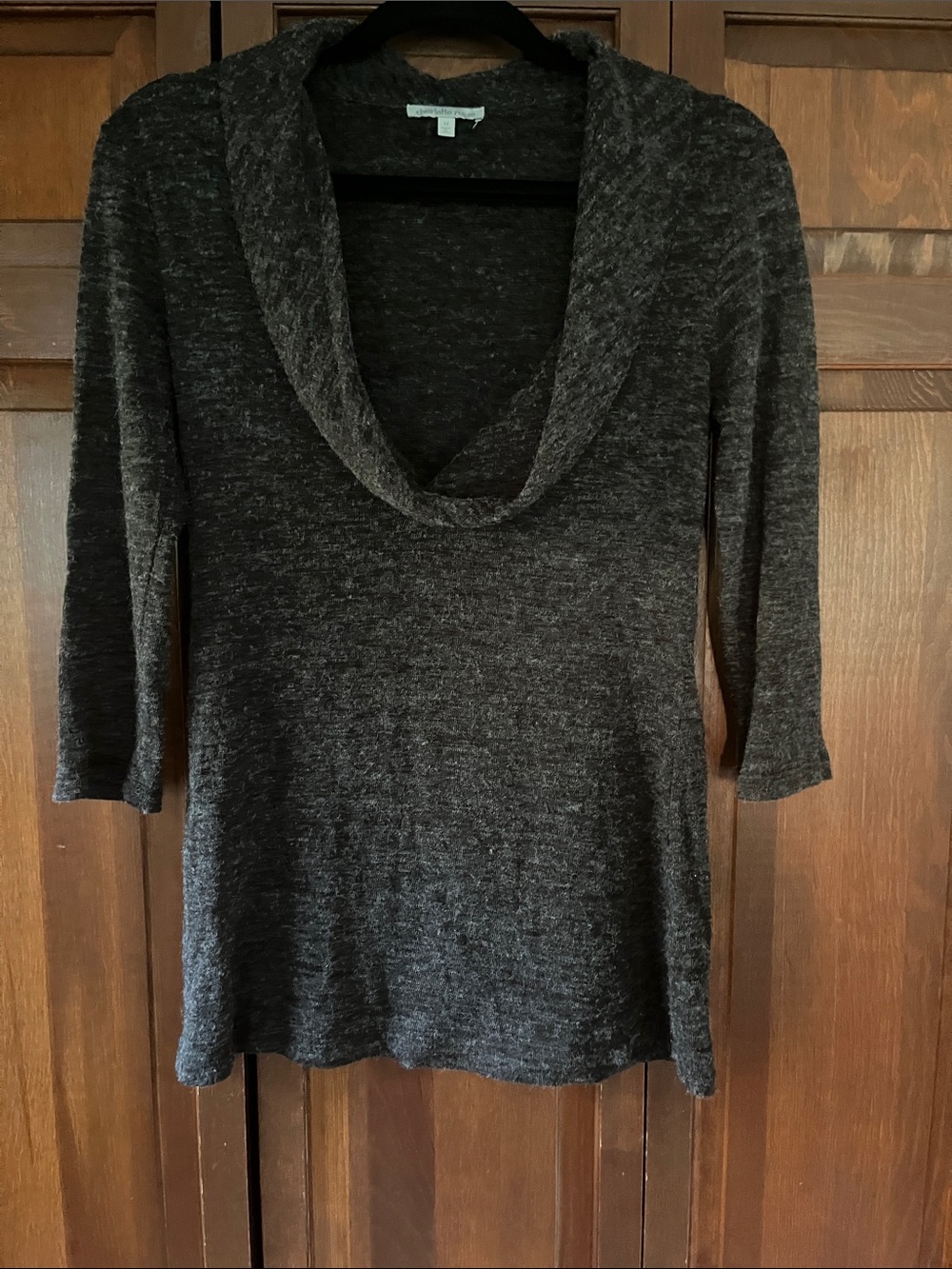 Charlotte Russe Dark Gray Cowl Neck Knit Sweater